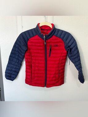 LL BEAN Youth Red & Blue Goose Down
Jacket with Front Pockets Size L 6X/7
